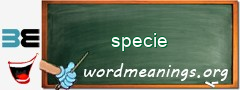 WordMeaning blackboard for specie